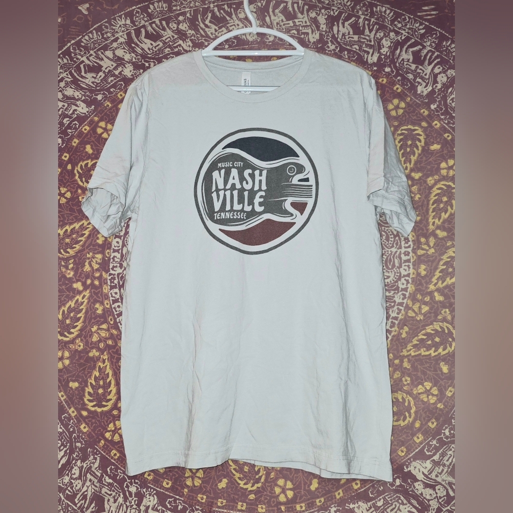 Nashville Tennessee “Music City” Graphic T-Shirt Gray Souvenir Tee XL